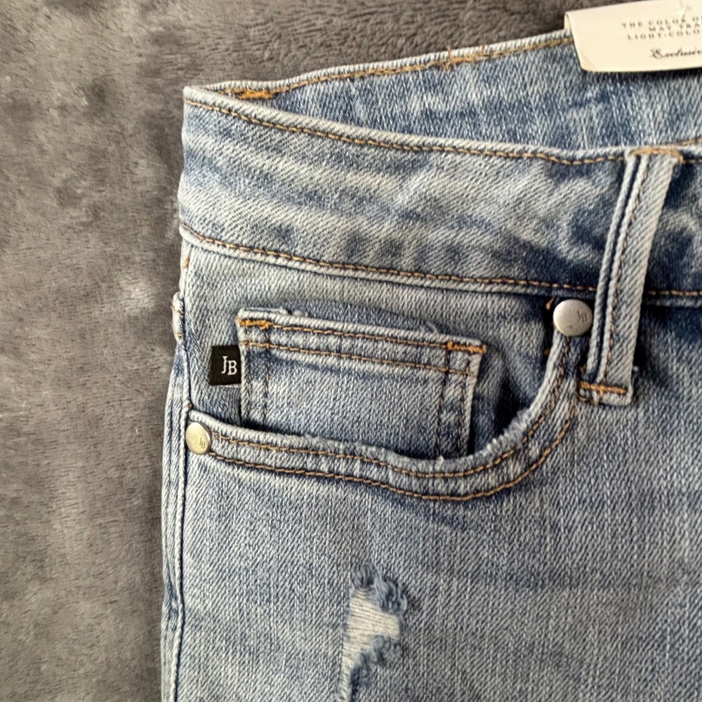 Judy Blue Mid Rise Skinny Jeans Light Blue Distressed Tummy Control 7/28 JB88191 - Picture 6 of 11